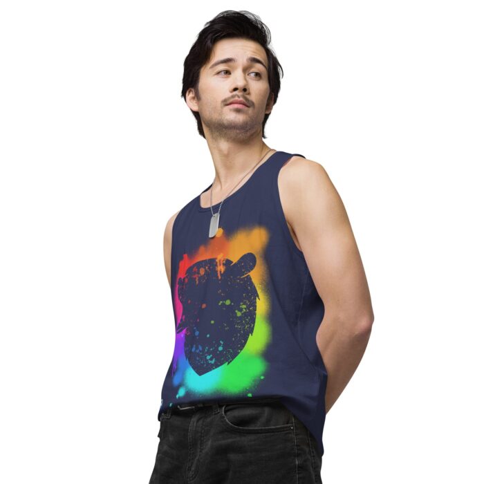 Men’s premium tank top - Bear Paint Rainbow - Image 29