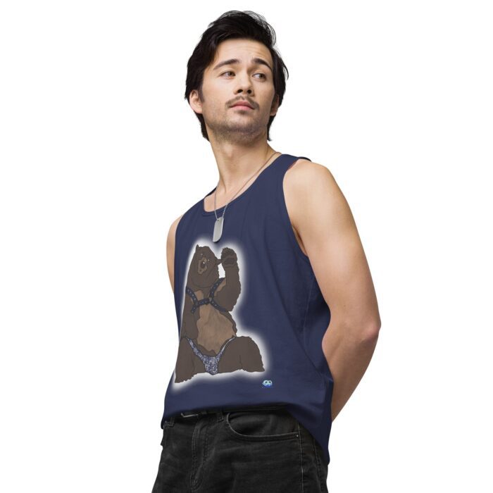 Men’s premium tank top - Disco Bear - Image 30