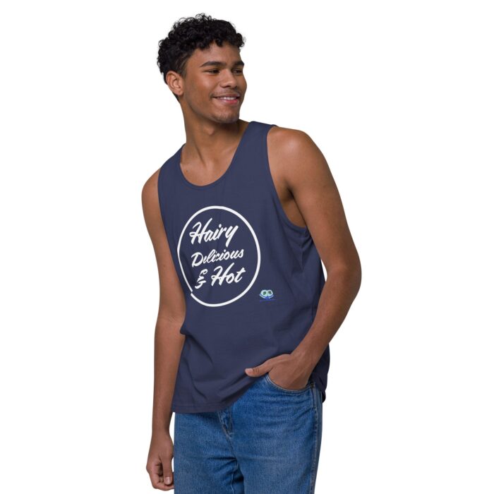 Men’s premium tank top - Hairy, Delicious, and Hot - Image 24