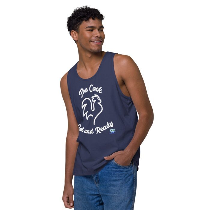 Men’s premium tank top - The Cock, Hot and Ready - Image 23