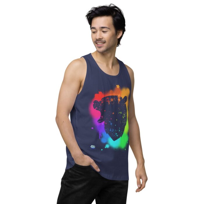 Men’s premium tank top - Bear Paint Rainbow - Image 28