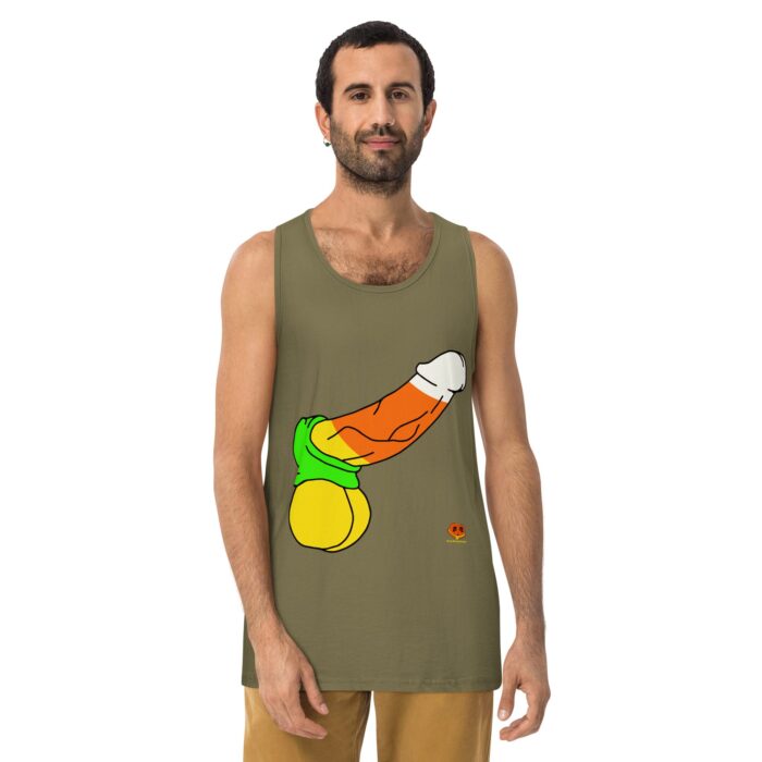 Men’s premium tank top - Candy Corn Cock - Image 14
