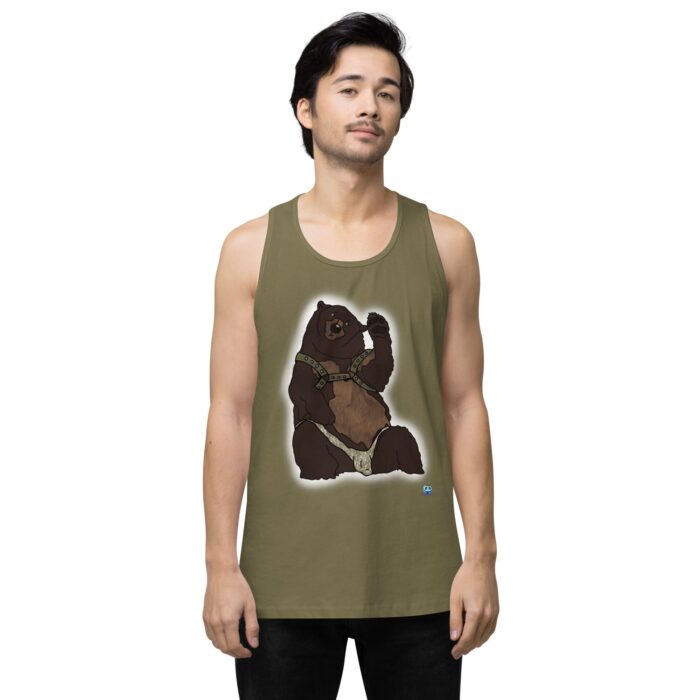 Men’s premium tank top - Disco Bear - Image 32
