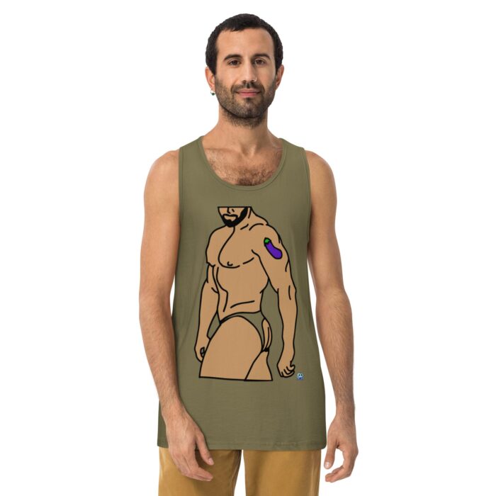 Men’s premium tank top - Eggplant Tattoo - Image 14