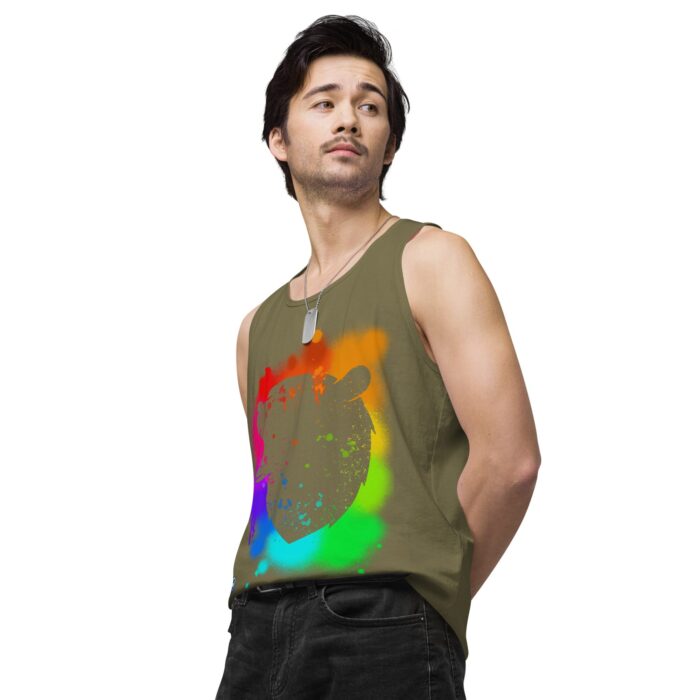 Men’s premium tank top - Bear Paint Rainbow - Image 34