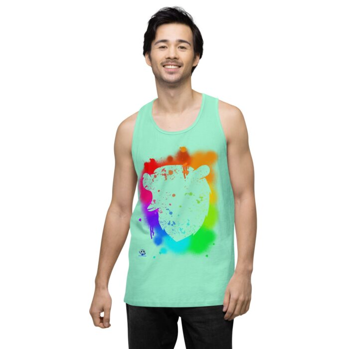 Men’s premium tank top - Bear Paint Rainbow - Image 57