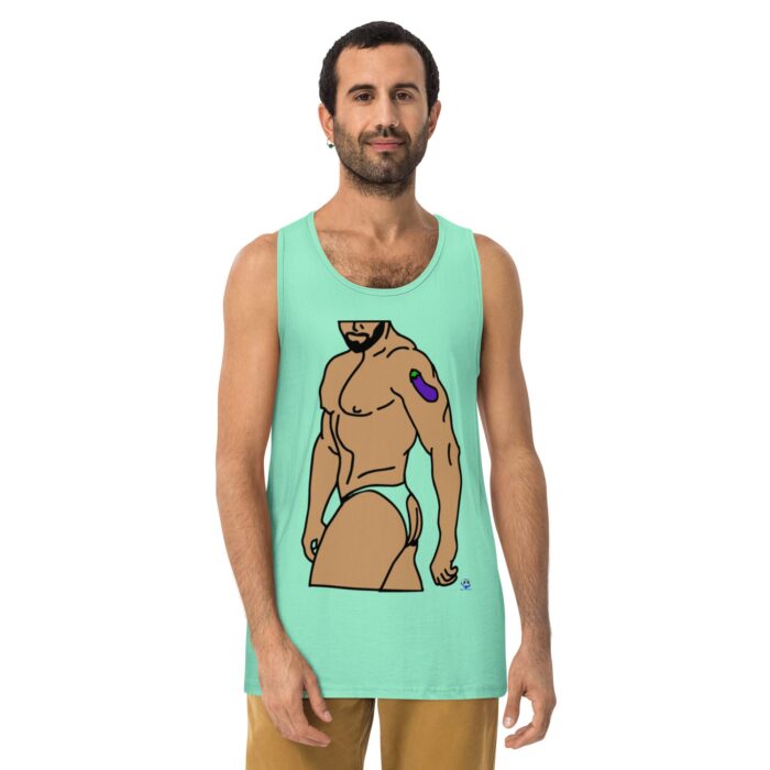 Men’s premium tank top - Eggplant Tattoo - Image 23