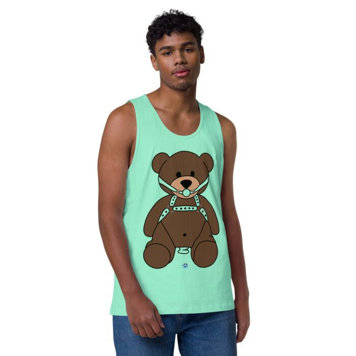 Men’s premium tank top - Gagged Teddy Bear (Butt Plug) - Image 45