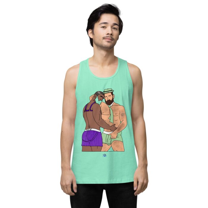 Men’s premium tank top - He's Got a Basket - Image 56
