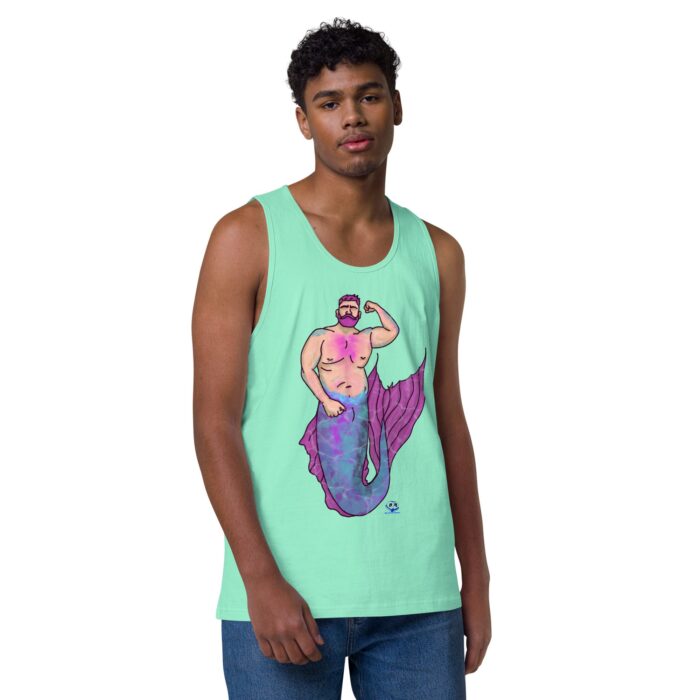 Men’s premium tank top - MerCub Pink - Image 45