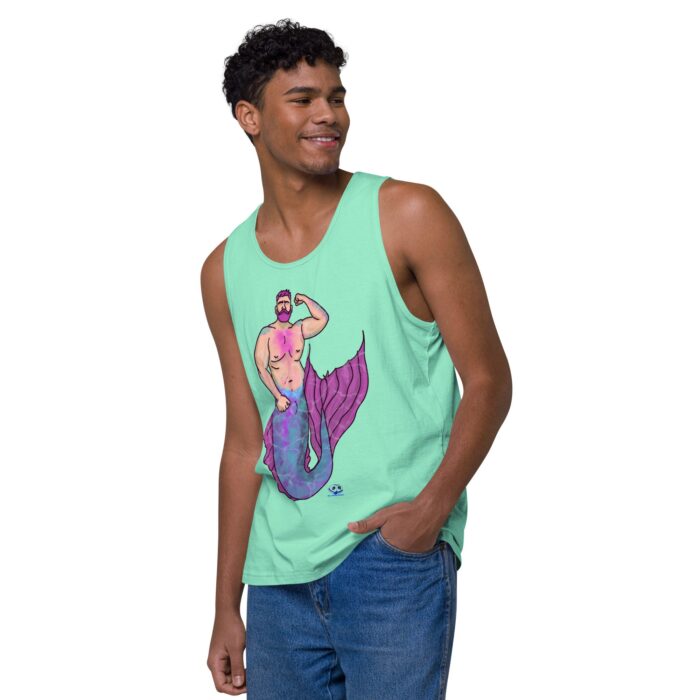 Men’s premium tank top - MerCub Pink - Image 47