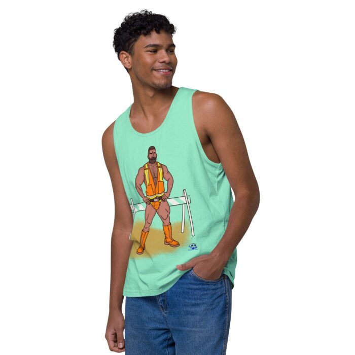 Men’s premium tank top - Road Block - Image 47
