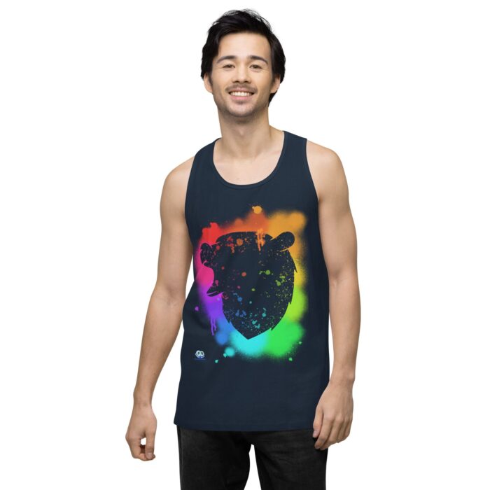 Men’s premium tank top - Bear Paint Rainbow - Image 17