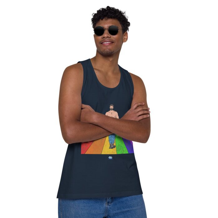 Men’s premium tank top - Rainbow Road - Image 14