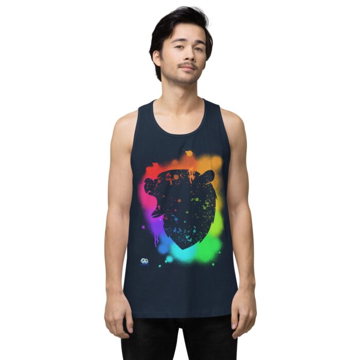 Men’s premium tank top - Bear Paint Rainbow - Image 16