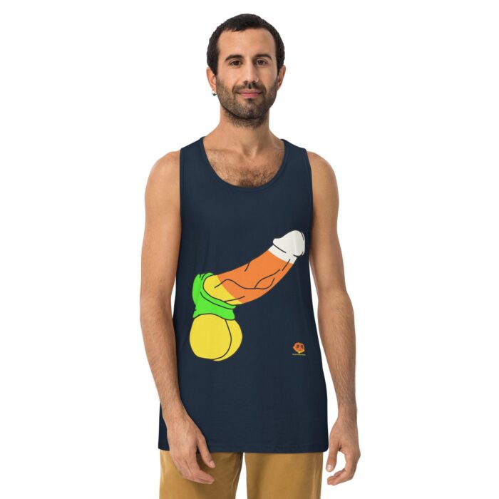 Men’s premium tank top - Candy Corn Cock - Image 8