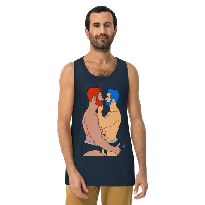 Men’s premium tank top - Brief Kiss - Image 8