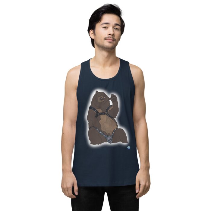 Men’s premium tank top - Disco Bear - Image 17