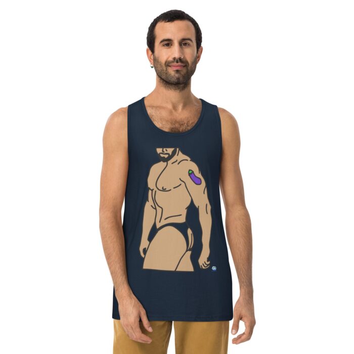 Men’s premium tank top - Eggplant Tattoo - Image 8