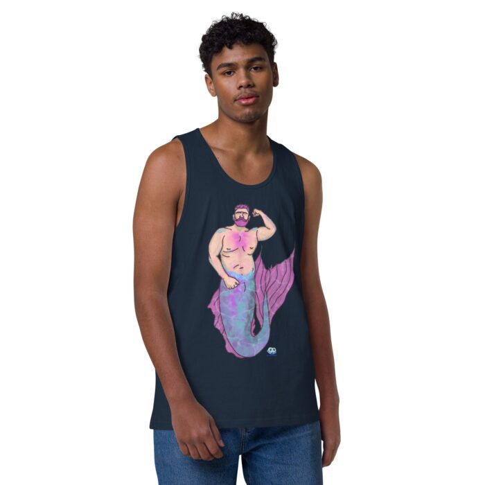 Men’s premium tank top - MerCub Pink - Image 14