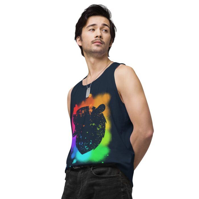 Men’s premium tank top - Bear Paint Rainbow - Image 19