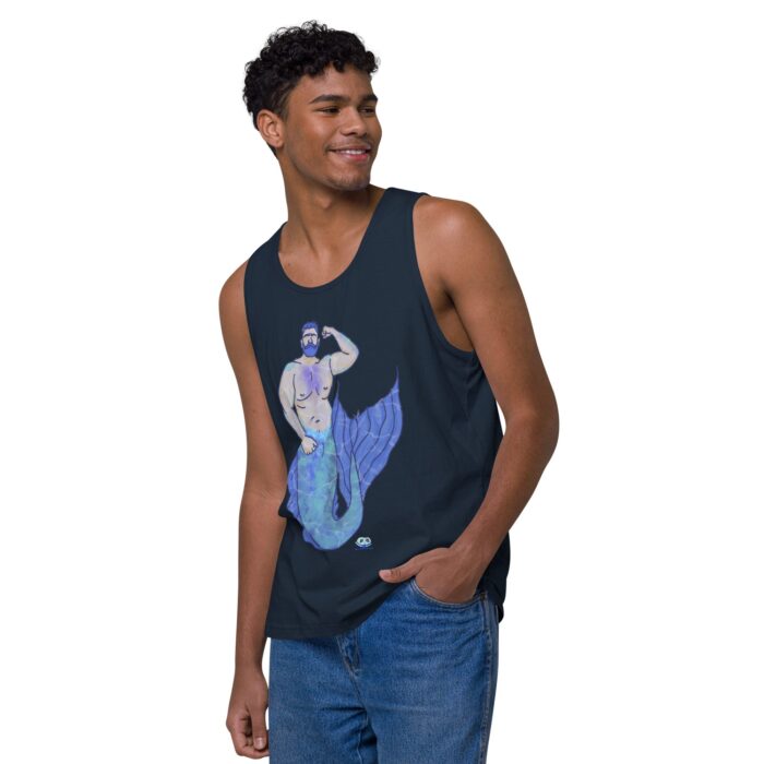Men’s premium tank top - MerCub Blue - Image 16