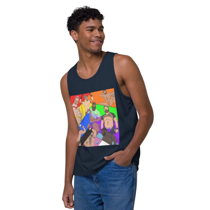 Men’s premium tank top - Pride Angles - Image 16
