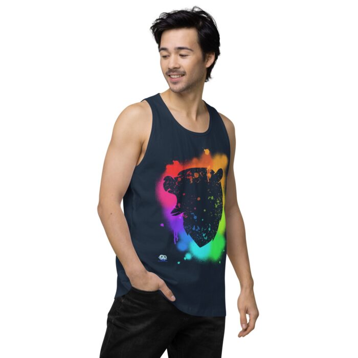 Men’s premium tank top - Bear Paint Rainbow - Image 18