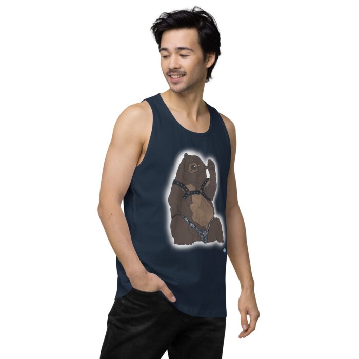 Men’s premium tank top - Disco Bear - Image 19