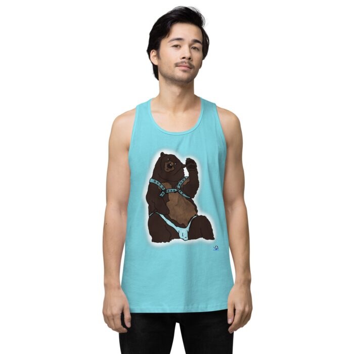 Men’s premium tank top - Disco Bear - Image 51