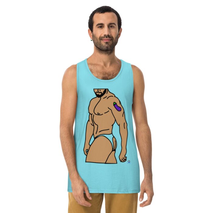 Men’s premium tank top - Eggplant Tattoo - Image 21