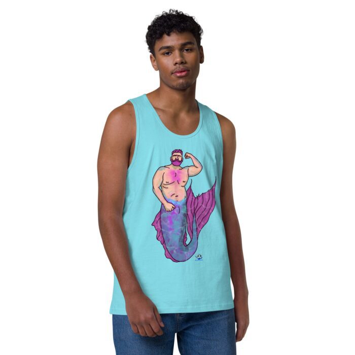 Men’s premium tank top - MerCub Pink - Image 41