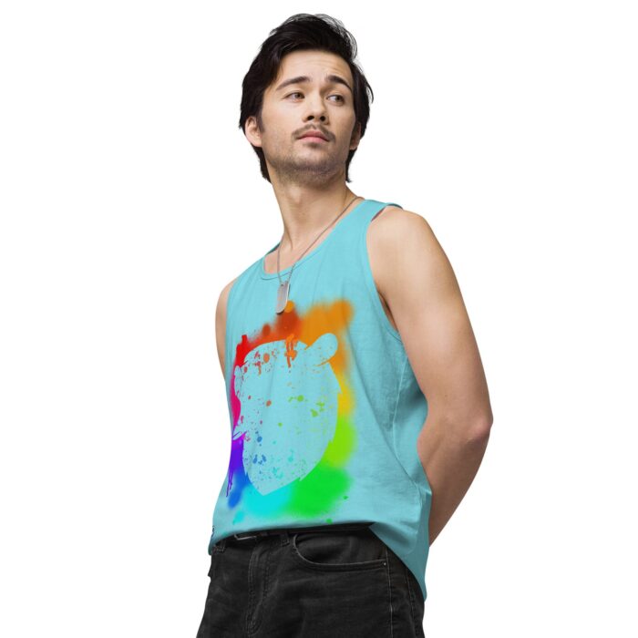 Men’s premium tank top - Bear Paint Rainbow - Image 54