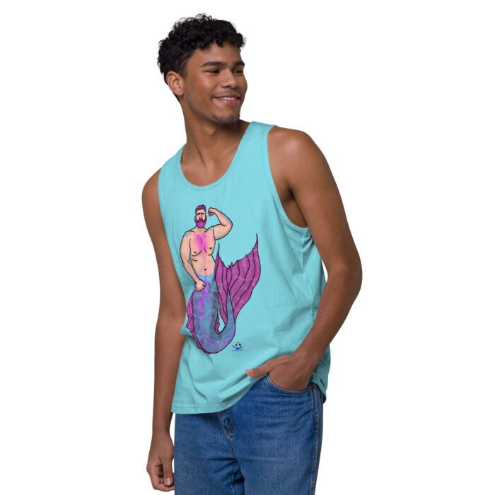 Men’s premium tank top - MerCub Pink - Image 43
