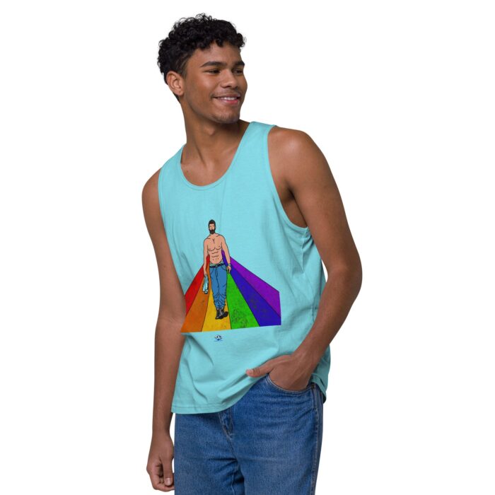 Men’s premium tank top - Rainbow Road - Image 43