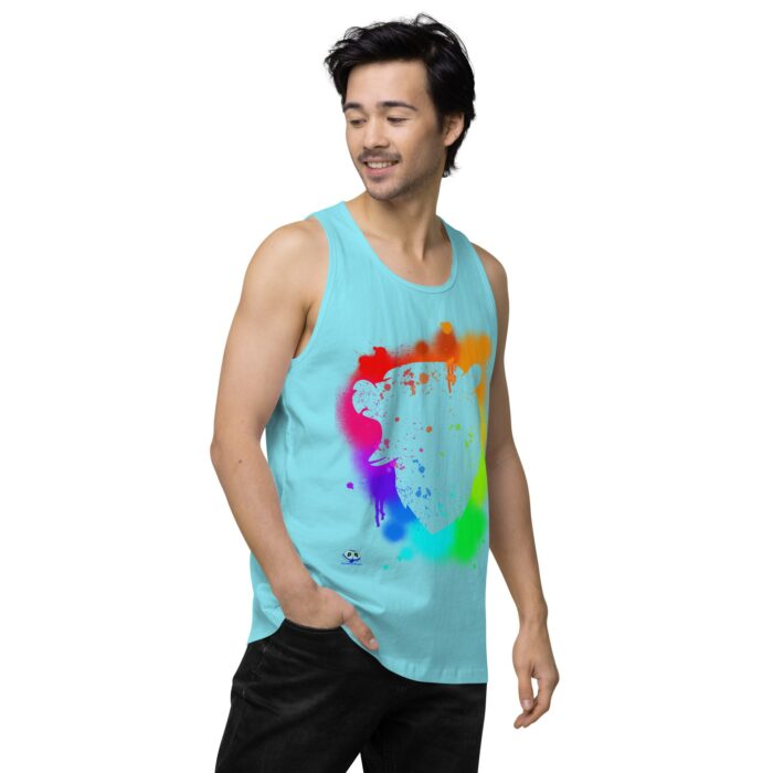 Men’s premium tank top - Bear Paint Rainbow - Image 53