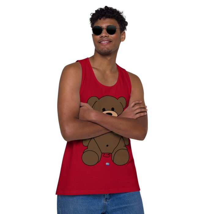 Men’s premium tank top - Gagged Teddy Bear (Butt Plug) - Image 11