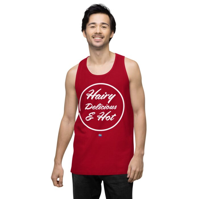 Men’s premium tank top - Hot Hairy Delicious - Image 13