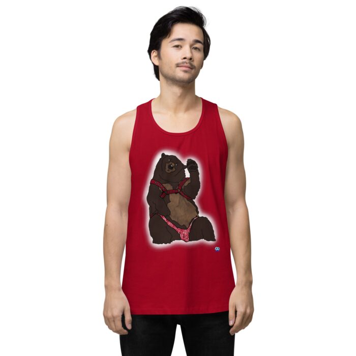 Men’s premium tank top - Disco Bear - Image 12