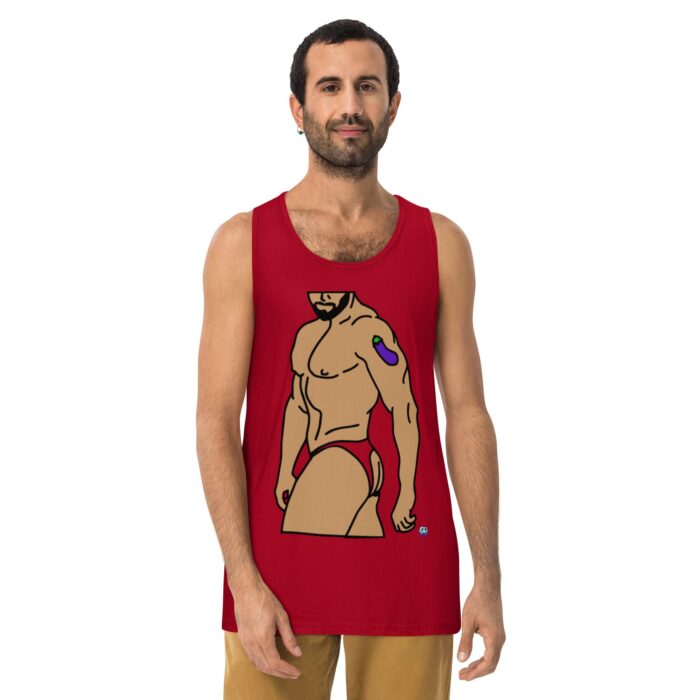 Men’s premium tank top - Eggplant Tattoo - Image 6