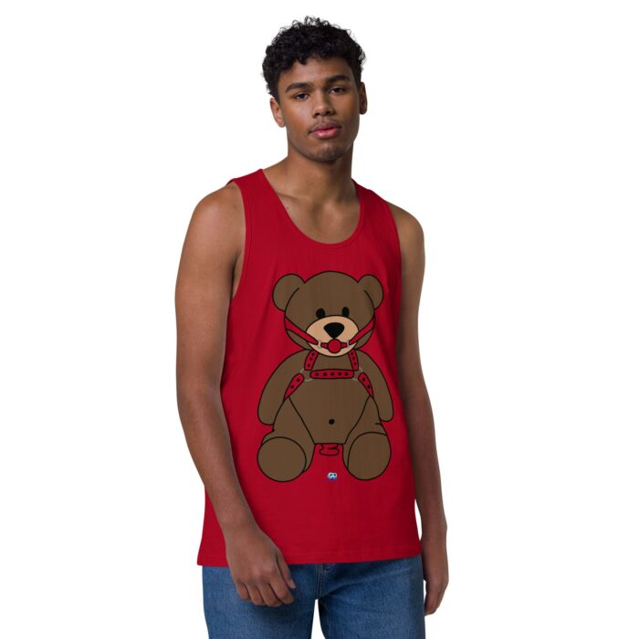 Men’s premium tank top - Gagged Teddy Bear (Butt Plug) - Image 10