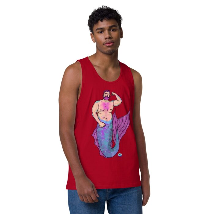 Men’s premium tank top - MerCub Pink - Image 10