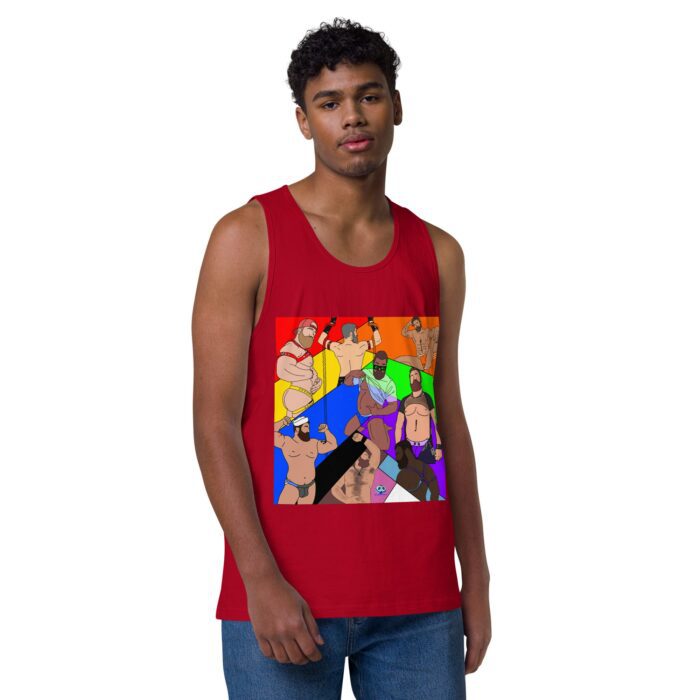 Men’s premium tank top - Pride Angles - Image 10
