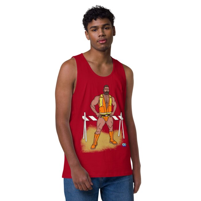 Men’s premium tank top - Road Block - Image 10