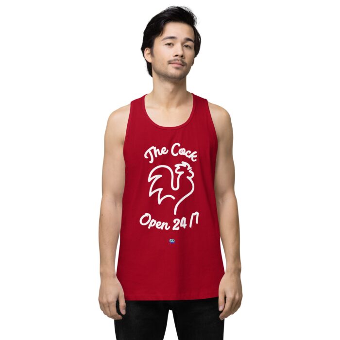 Men’s premium tank top - The Cock Open 24/7 - Image 11