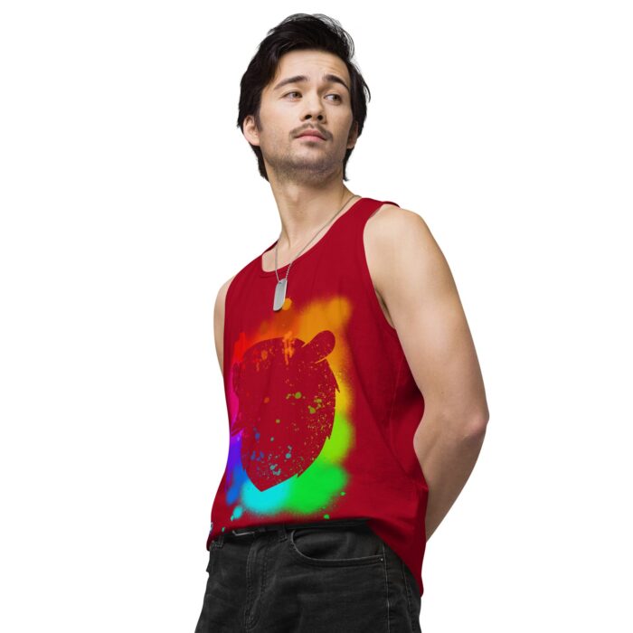 Men’s premium tank top - Bear Paint Rainbow - Image 14