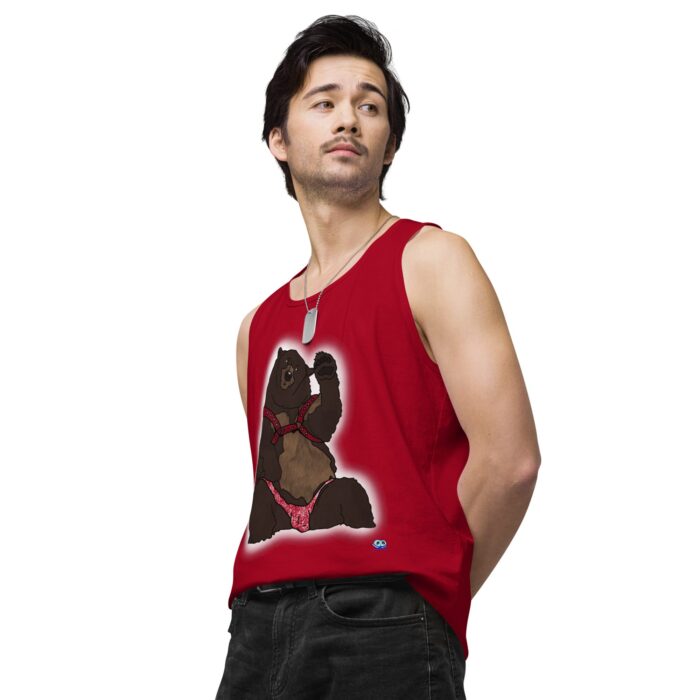 Men’s premium tank top - Disco Bear - Image 15