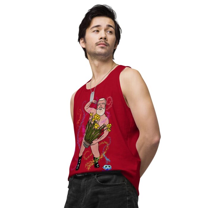 Men’s premium tank top - Flower Power - Image 15