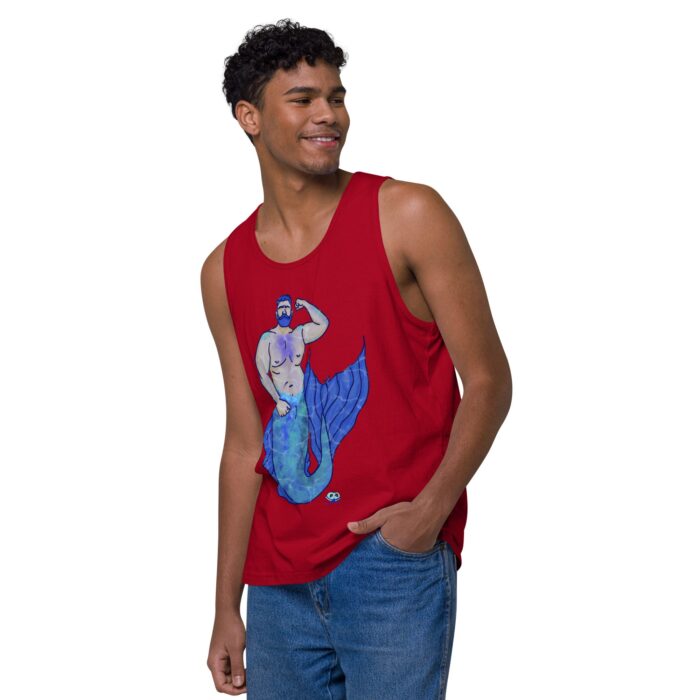 Men’s premium tank top - MerCub Blue - Image 12