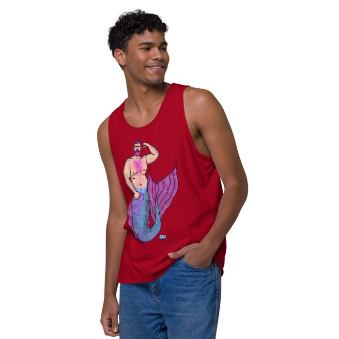 Men’s premium tank top - MerCub Pink - Image 12